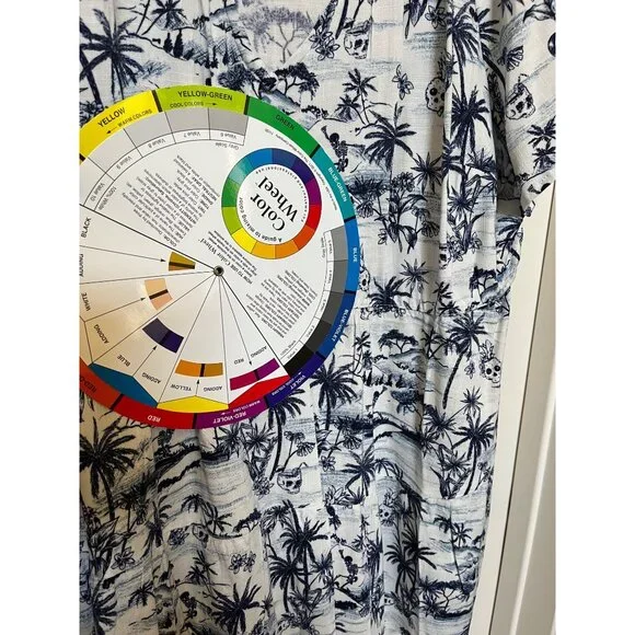 Torrid Women's Tropical Skeleton Print Tunic Top 2X Rayon/Spandex Blue/White - Picture 9 of 9